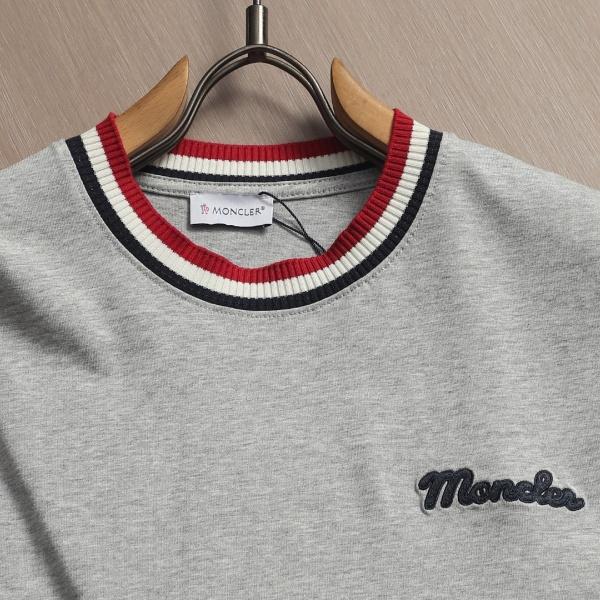MONCLER モンクレール 刺繍ロゴTシャツ リブラインデザイン 半袖