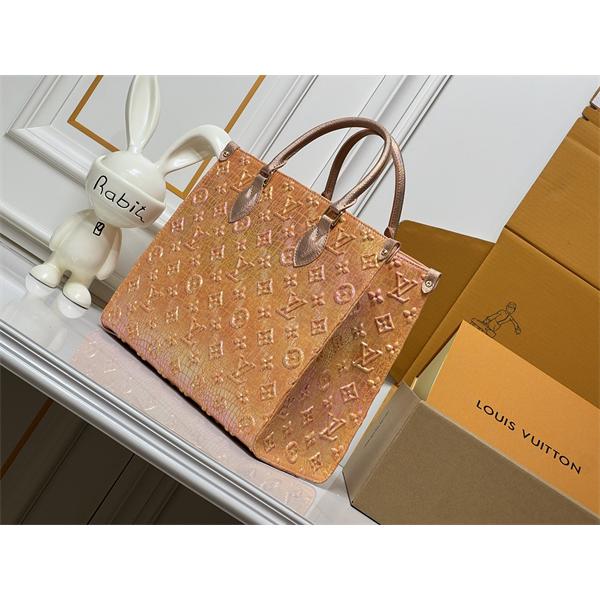 モノグラム型押し 光沢トート LOUIS VUITTON ルイヴィトン コピー バッグ  シンプル持ち手 外出コーデ向け ショップおすすめ