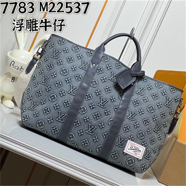 Louis Vuitton Monogram ボストンバッグ 旅行用 ボストンバッグ モノグラムエンボス デニム調 LOUIS VUITTON ルイ