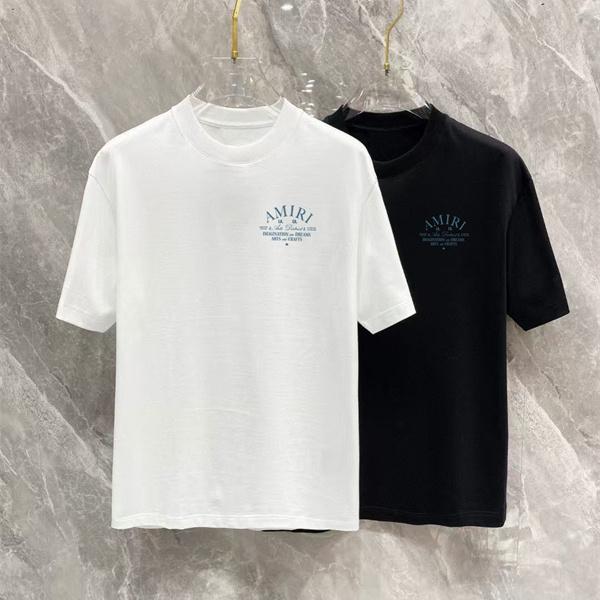 ミニマルロゴTシャツ クリーンラインデザイン 胸元アクセント AMIRI アミリ コピー 半袖カットソー 都市的バランス