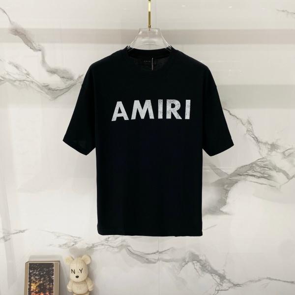AMIRI コピー ロゴプリント 半袖Tシャツ オーバーサイズ クルーネック 人気上昇中 ユニセックス