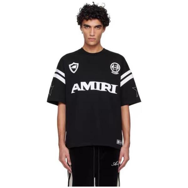 AMIRI コピー フットボールグラフィック半袖Tシャツ スポーツテイスト オーバーサイズ 主役級 2026新作