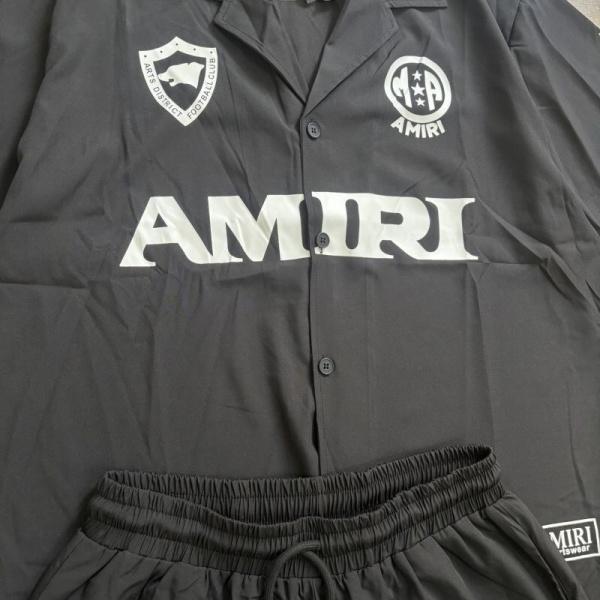 AMIRI コピー サッカーシャツセットアップ 半袖シャツ ショートパンツ 上下セット スポーツミックス 主役級 2026新作