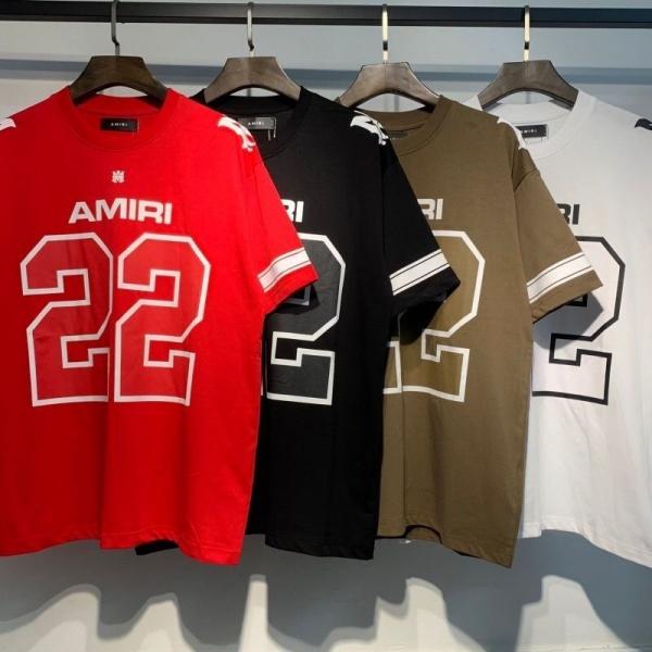 AMIRI コピー フットボールロゴTシャツ ナンバープリント 半袖トップス ストリートスポーツ 主役級 2026新作