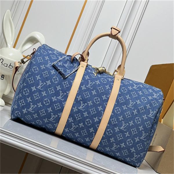 LOUIS VUITTON ルイヴィトン コピー バッグ ロゴ総柄 今季注目 デニム調デザイン ダッフルスタイル 出張対応