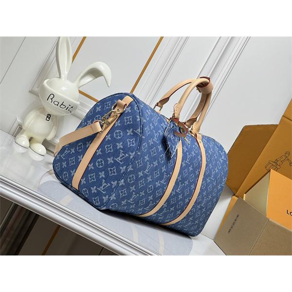 LOUIS VUITTON ルイヴィトン コピー バッグ ロゴ総柄 今季注目 デニム調デザイン ダッフルスタイル 出張対応
