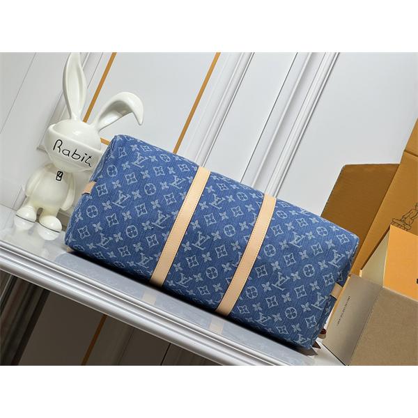 LOUIS VUITTON ルイヴィトン コピー バッグ ロゴ総柄 今季注目 デニム調デザイン ダッフルスタイル 出張対応