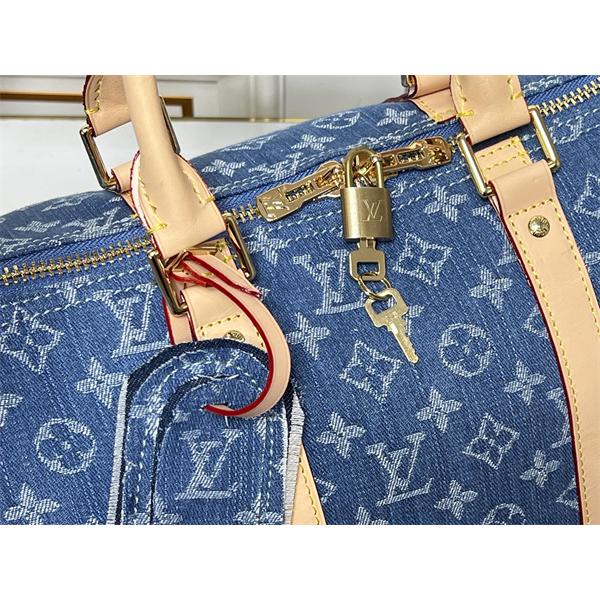 LOUIS VUITTON ルイヴィトン コピー バッグ ロゴ総柄 今季注目 デニム調デザイン ダッフルスタイル 出張対応