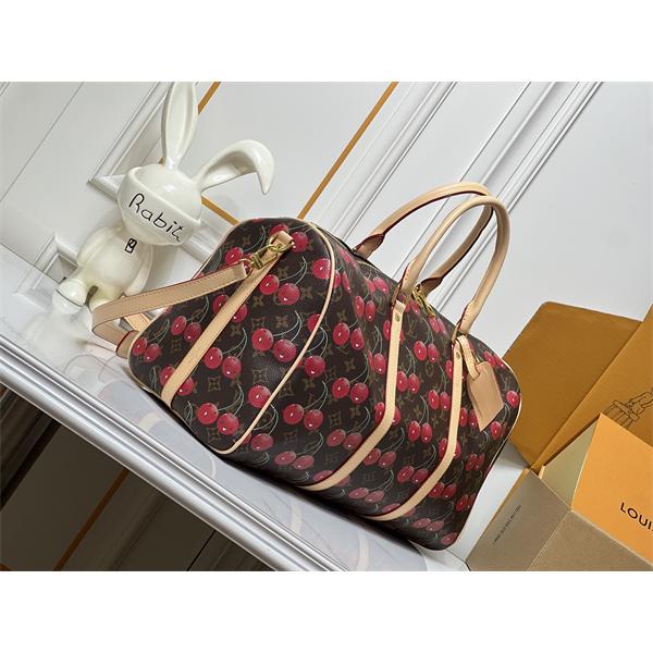 チェリー柄 選ばれやすい ダッフルスタイル 大容量 トラベル対応 LOUIS VUITTON ルイヴィトン コピー バッグ