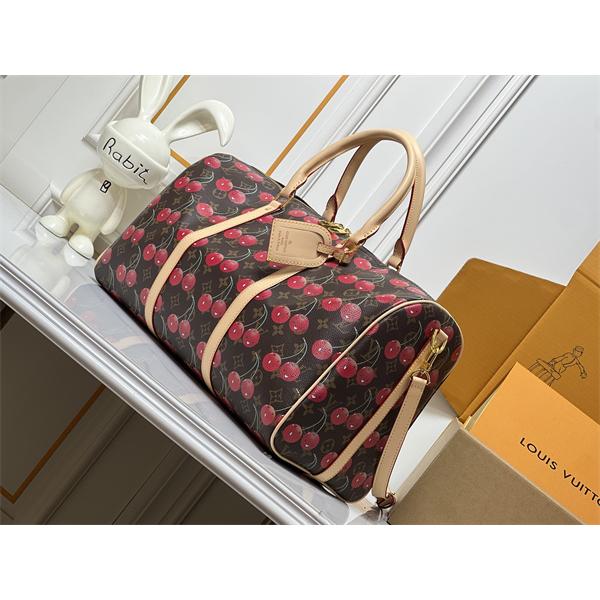 チェリー柄 選ばれやすい ダッフルスタイル 大容量 トラベル対応 LOUIS VUITTON ルイヴィトン コピー バッグ