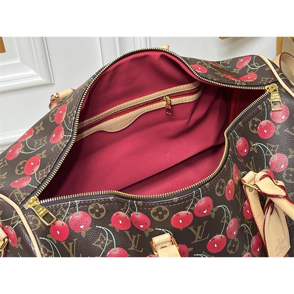 チェリー柄 選ばれやすい ダッフルスタイル 大容量 トラベル対応 LOUIS VUITTON ルイヴィトン コピー バッグ