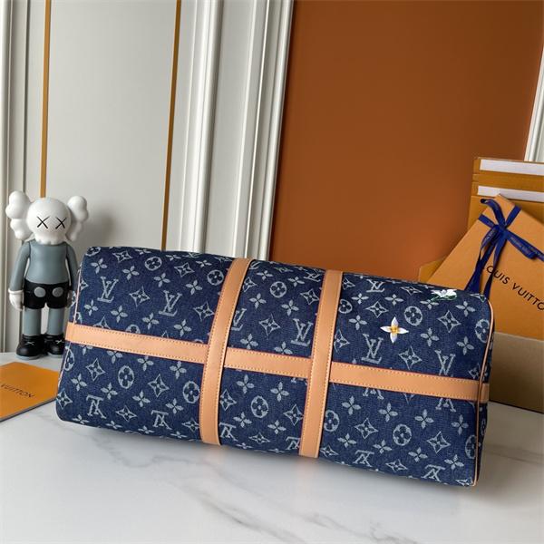 モノグラム 人気上昇中 デニム風ブルー LOUIS VUITTON ルイヴィトン コピー バッグ キーポル風 旅行対応 大容量