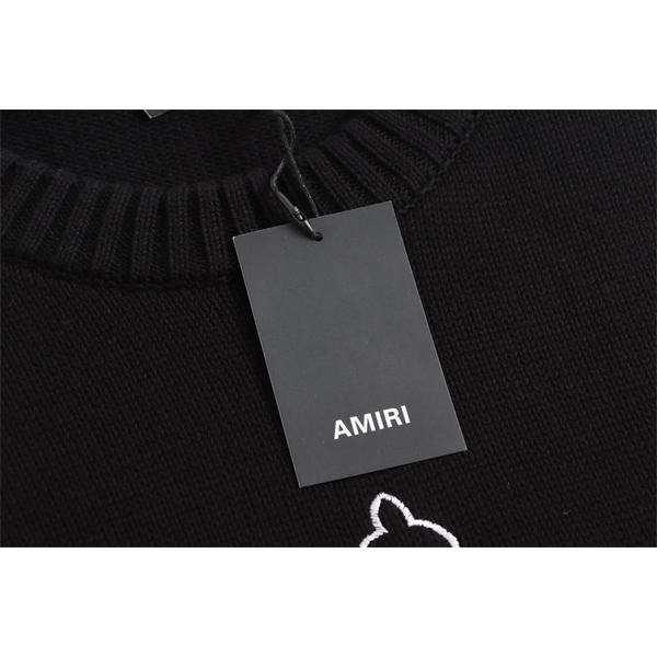 クラシックエンブレム刺繍 クルーネック モードクラシカル AMIRI アミリ コピー ニット こなれ見え 上質ストリート