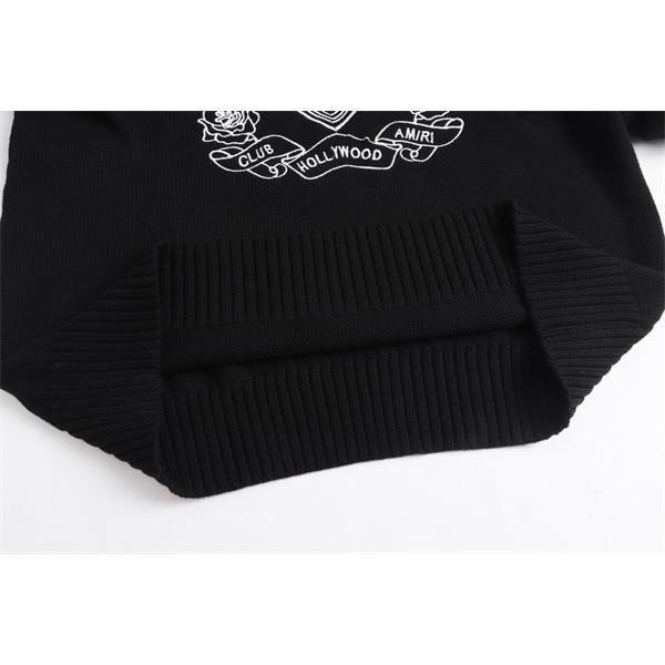 クラシックエンブレム刺繍 クルーネック モードクラシカル AMIRI アミリ コピー ニット こなれ見え 上質ストリート