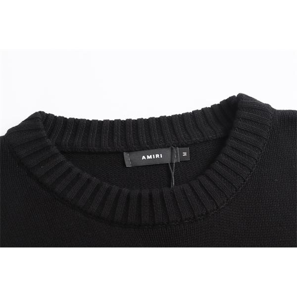 クラシックエンブレム刺繍 クルーネック モードクラシカル AMIRI アミリ コピー ニット こなれ見え 上質ストリート