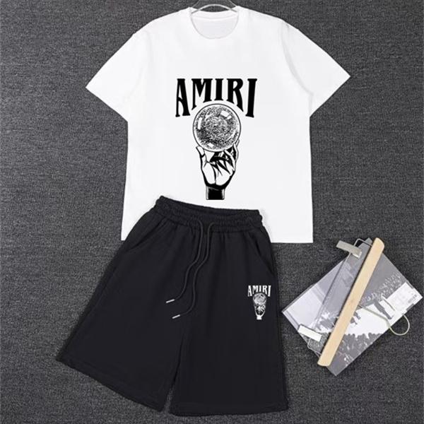 2026新作 クリスタルアートグラフィック Tシャツ×ショーツ ストリート映え AMIRI アミリ コピー セットアップ