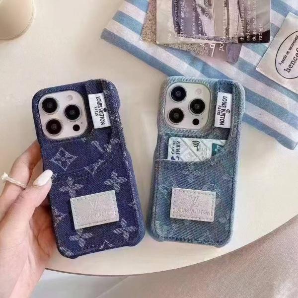 LOUIS VUITTON コピー IPHONE17 新作 デニム調 ポケット付き iPhoneケース モノグラム 保護ケース 売れ筋候補