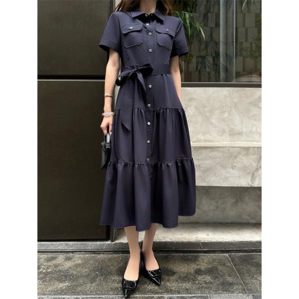 上質フェミニン ティアードロングワンピース 軽やか素材 DIOR ディオール コピー ワンピース きれいめスタイル 都会的モード感