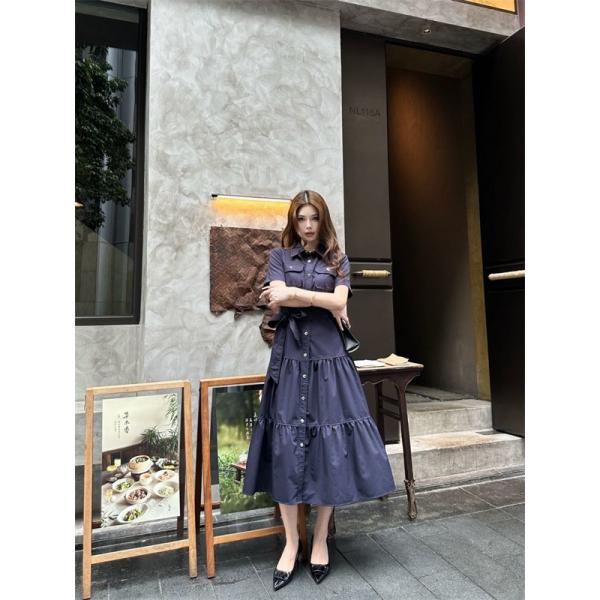 上質フェミニン ティアードロングワンピース 軽やか素材 DIOR ディオール コピー ワンピース きれいめスタイル 都会的モード感