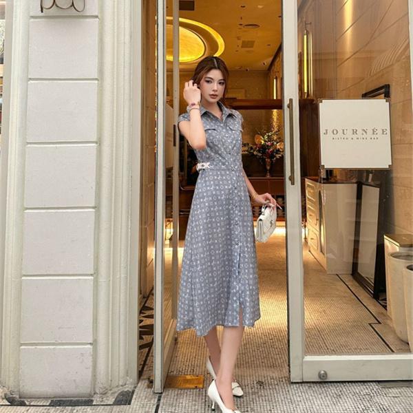 人気上昇 グレーモノグラムワンピース ノースリーブ風 LOUIS VUITTON ルイヴィトン コピー ワンピース ウエストマーク きれいめスタイル