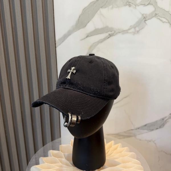 Chrome Hearts クロムハーツ 2026新作 クロスモチーフヴィンテージダメージベースボールキャップ メタルリング付き ユニセックス 人気