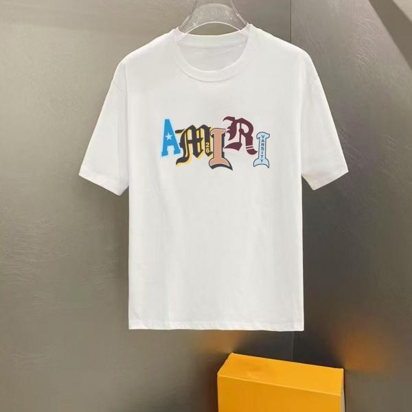 AMIRI アミリ 2026新作 ロゴプリント 半袖Tシャツ コットン クルーネック オーバーサイズ カジュアル 人気
