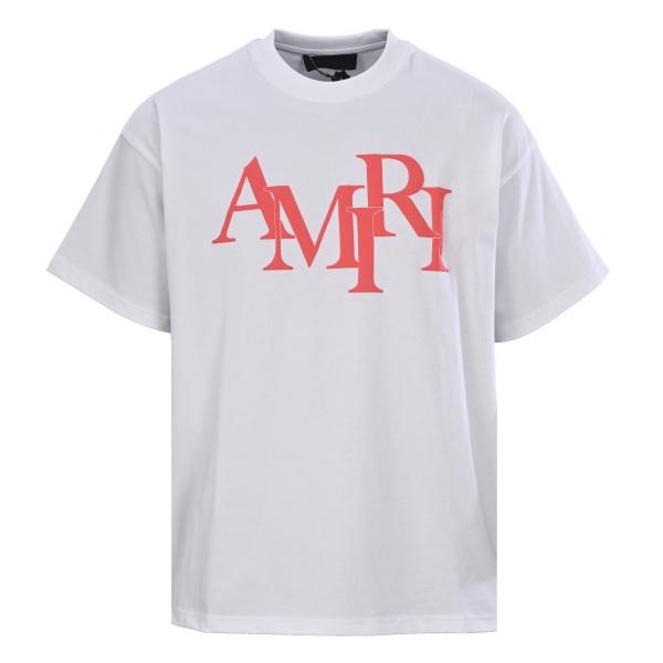 AMIRI アミリ 2026新作 発泡ロゴプリント 半袖Tシャツ コットン クルーネック オーバーサイズ 人気