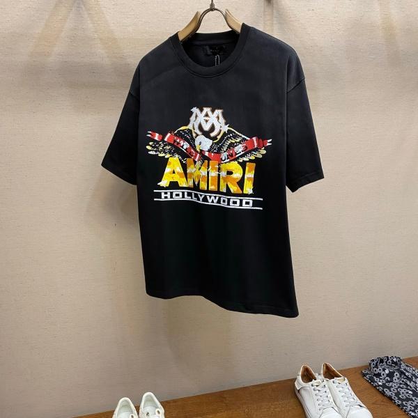 AMIRI アミリ 2026新作 ヘビーウェイト コットン 半袖Tシャツ 両面プリント オーバーサイズ ユニセックス