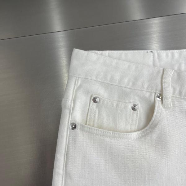 AMIRI アミリ 2026新作 ダメージ ホワイトデニムパンツ ストレッチ スリムフィット ジーンズ メンズ