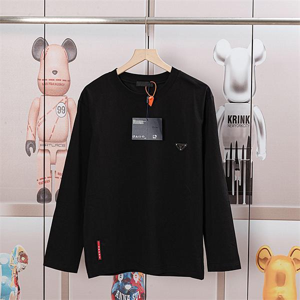 ロングスリーブ シンプルブラック 通勤カジュアル PRADA プラダ コピー Tシャツ 着回し対応 注目商品