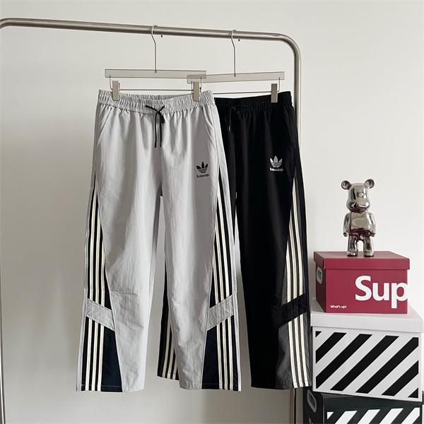 トラックパンツ サイドライン切替 軽量タイプ BALENCIAGA バレンシアガ コピー パンツ スポーツミックス × アディダス オリジナルス コラボ