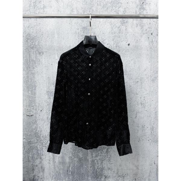  ロゴ総柄 ボタン仕様 CHROME HEARTS クロムハーツ コピー シャツ きれいめカジュアル 今季チェック