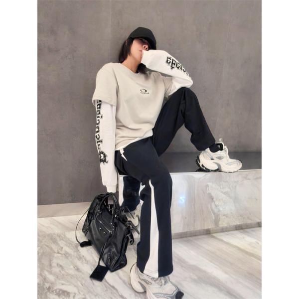 ロゴスリーブTシャツ レイヤード仕様 ルーズフィット BALENCIAGA バレンシアガ コピー Tシャツ デイリー対応 ストリート人気