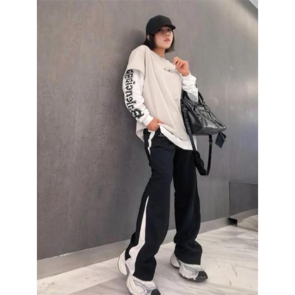 ロゴスリーブTシャツ レイヤード仕様 ルーズフィット BALENCIAGA バレンシアガ コピー Tシャツ デイリー対応 ストリート人気