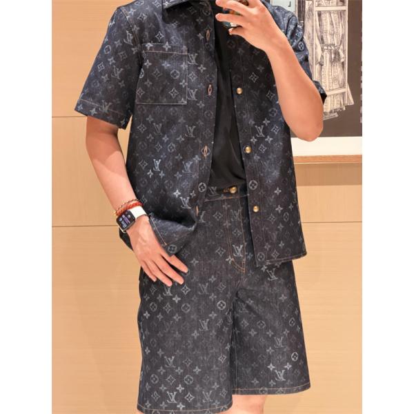 モノグラムデニム シグネチャーパターン カジュアルショーツ LOUIS VUITTON ルイヴィトン コピー ハーフパンツ ストリートスタイル対応