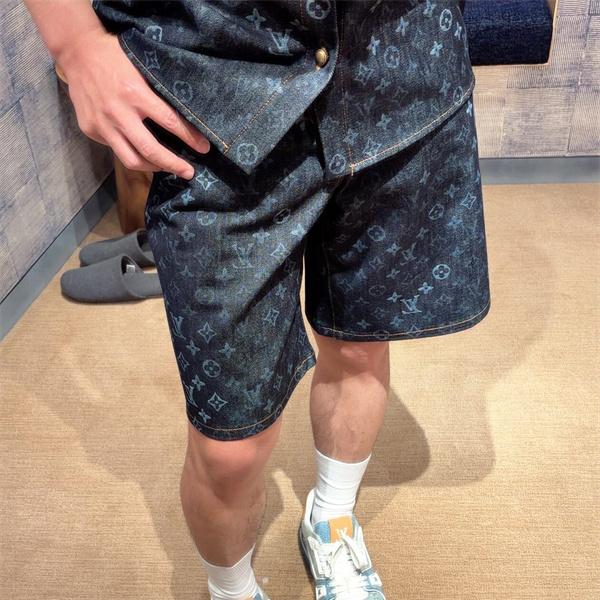モノグラムデニム シグネチャーパターン カジュアルショーツ LOUIS VUITTON ルイヴィトン コピー ハーフパンツ ストリートスタイル対応