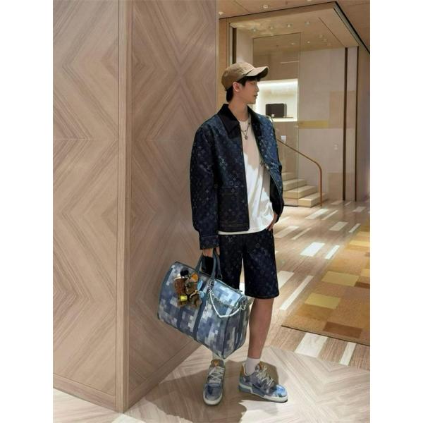 モノグラムデニム シグネチャーパターン カジュアルショーツ LOUIS VUITTON ルイヴィトン コピー ハーフパンツ ストリートスタイル対応