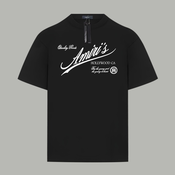 AMIRI アミリ 2026新作 ロゴプリント 半袖Tシャツ クルーネック 