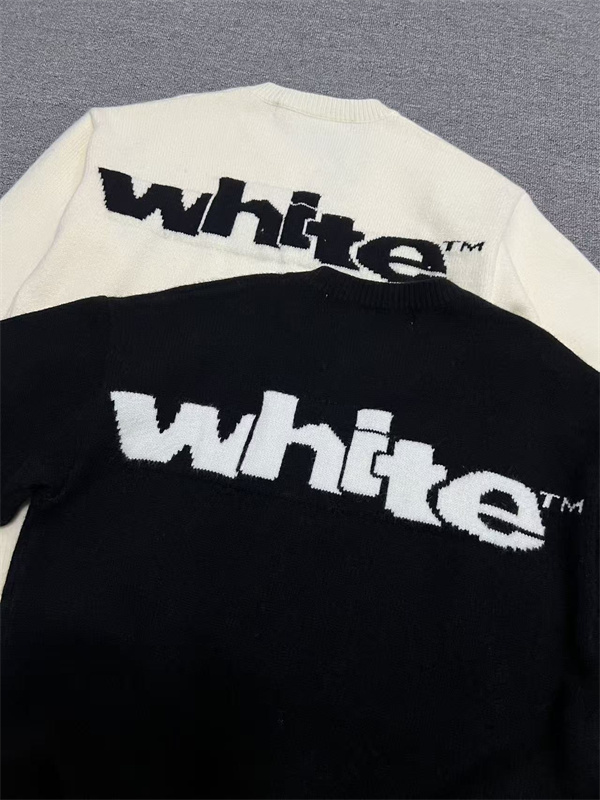 ビッグロゴ入り クルーネック仕様 大人カジュアル OFF-WHITE オフホワイト コピー セーター 注目モデル 再入荷チェック