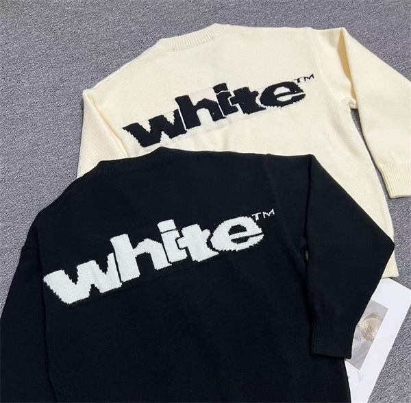 ビッグロゴ入り クルーネック仕様 大人カジュアル OFF-WHITE オフホワイト コピー セーター 注目モデル 再入荷チェック