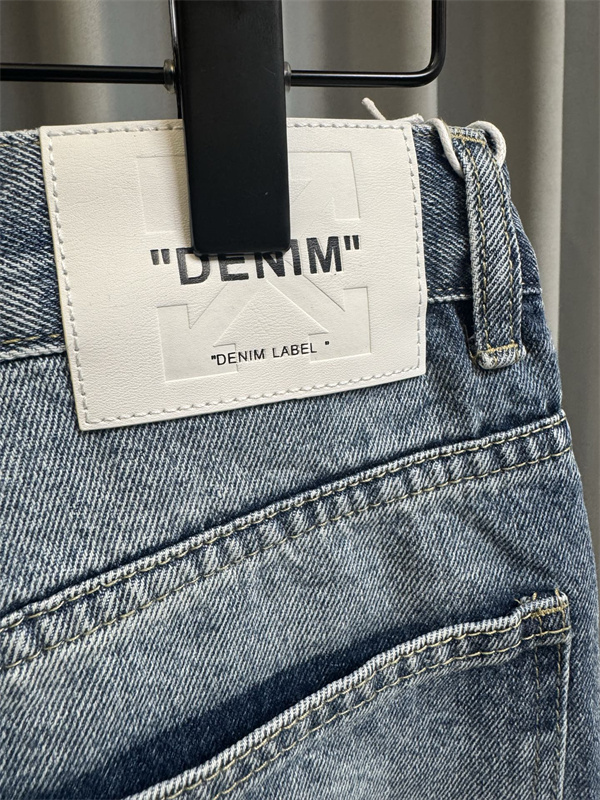 2026新作 ストレートライン ロゴ刺繍 ウォッシュ加工 OFF-WHITE オフホワイト コピー デニムパンツ 春夏人気