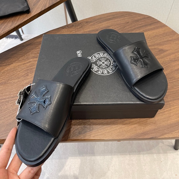 CHROME HEARTS コピー クロムハーツ コピー 2026新作 クロスレザー サンダル スライドサンダル メンズ レディース 軽量デザイン