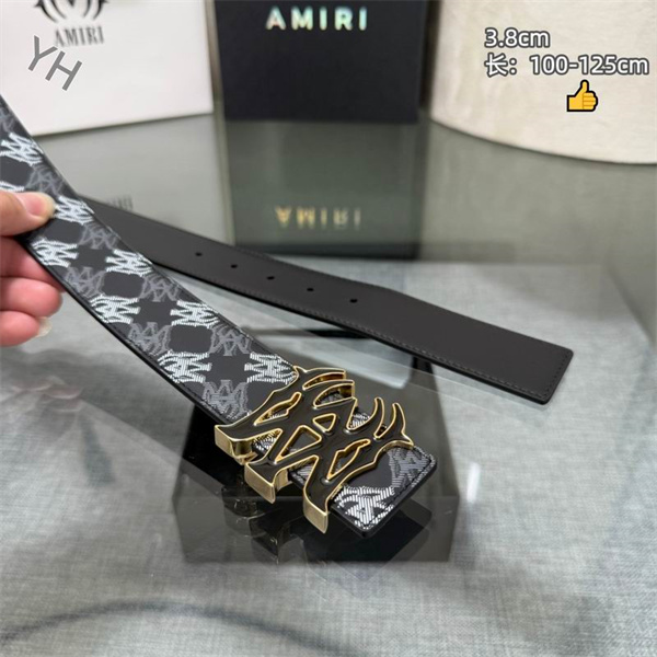 AMIRI 2026最新☆アミリベルトコピー高級レザーベルトシルバーバックル