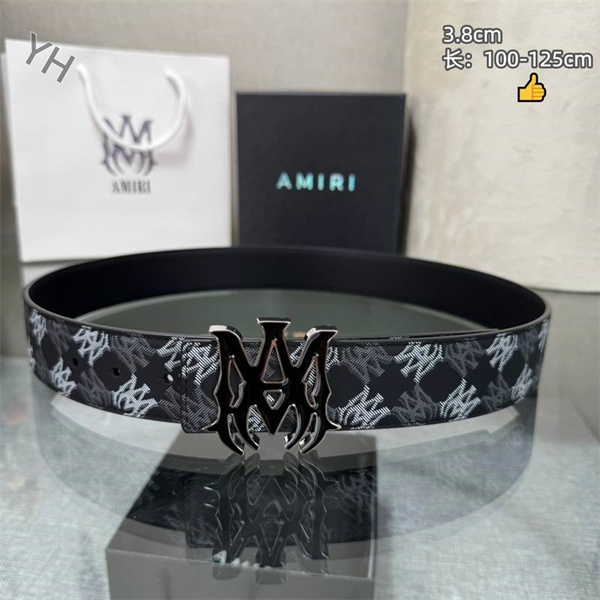 AMIRI 2026最新☆アミリベルトコピー高級レザーベルトシルバーバックルが印象的