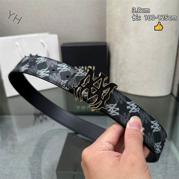 AMIRI 2026最新☆アミリベルトコピー高級レザーベルトシルバーバックルが印象的