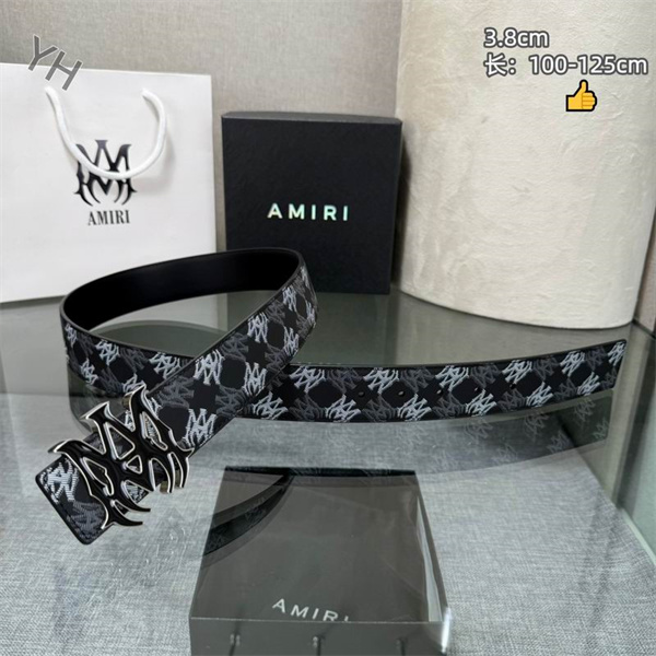 AMIRI 2026最新☆アミリベルトコピー高級レザーベルトシルバーバックルが印象的