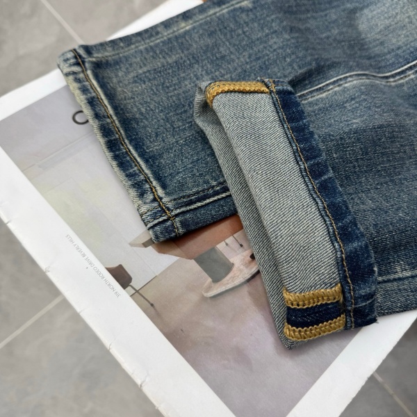 LOEWE ロエベ アナグラムロゴ ストレートデニムパンツ ウォッシュ加工 2026新作