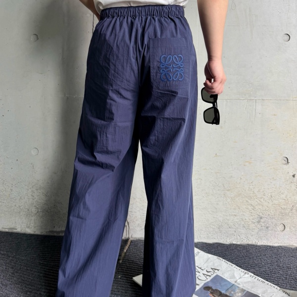 2026新作 LOEWE激安 ロエベ アナグラム刺繍コットンパンツ ワイド