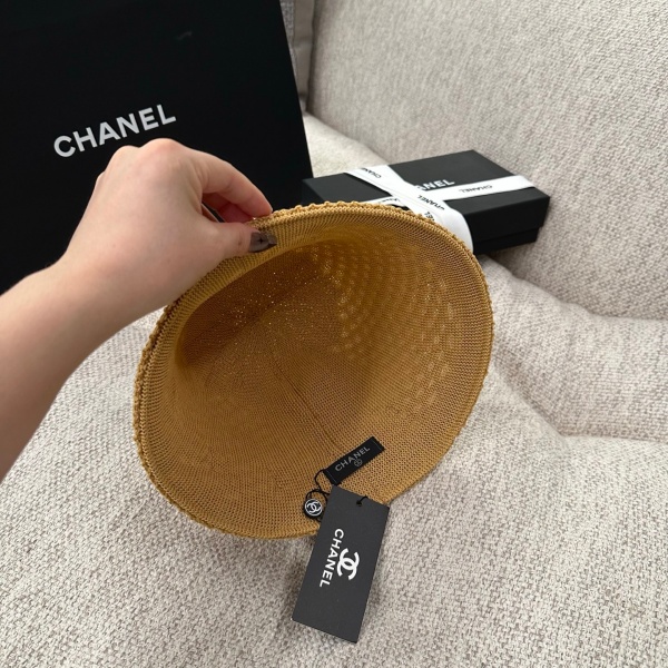 2026新作 CHANEL シャネル 透かし編みバケットハット レディース サマーニット帽 軽量通気性 ワイドブリム ココマークデザイン