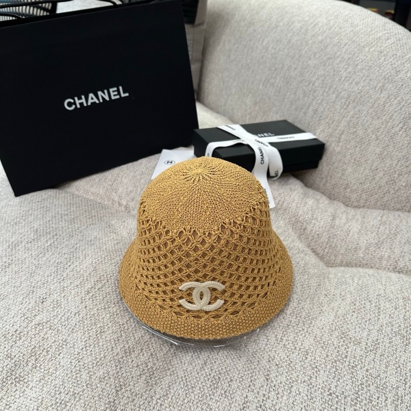 2026新作 CHANEL シャネル 透かし編みバケットハット レディース サマーニット帽 軽量通気性 ワイドブリム ココマークデザイン